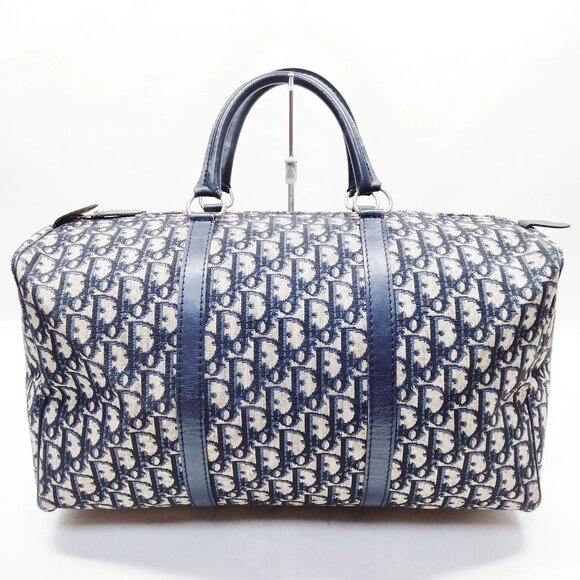 Authentic Christian Dior Navy Blue Canvas Hand Bag mn517-113025 - Picture 1 of 16
